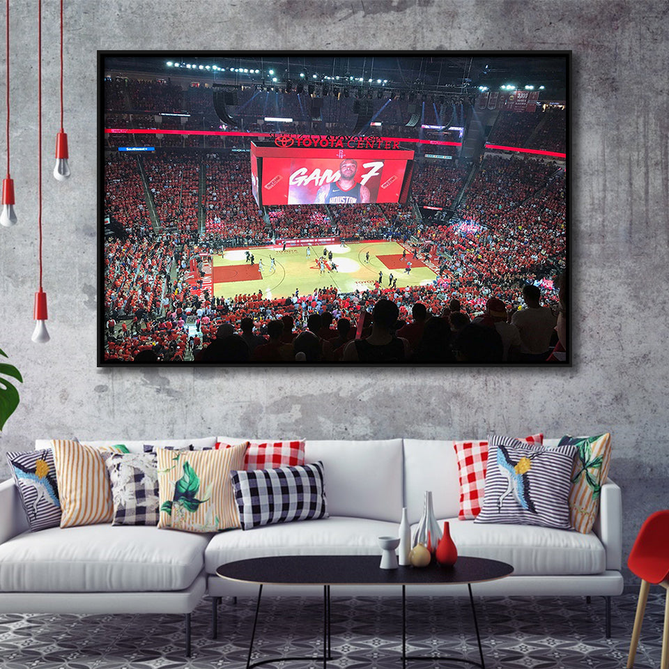 Toyota Center Wall Art Houston Rockets Stadium Framed Canvas Prints Basketball,Sport Stadium Art Prints, Fan Gift