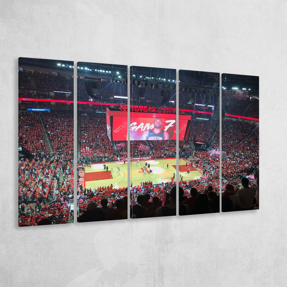 Toyota Center Wall Art Houston Rockets Stadium Canvas Prints Basketball,Multi Panels B,Sport Stadium Art Prints, Fan Gift
