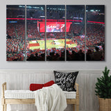 Toyota Center Wall Art Houston Rockets Stadium Canvas Prints Basketball,Multi Panels B,Sport Stadium Art Prints, Fan Gift