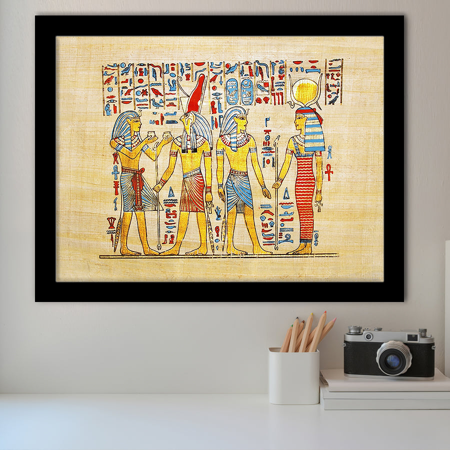 Traditional Handmade Papyrus, Ancient Egypt Canvas Art Framed Art Prints Wall Decor, Framed Picture, Large Art Prints