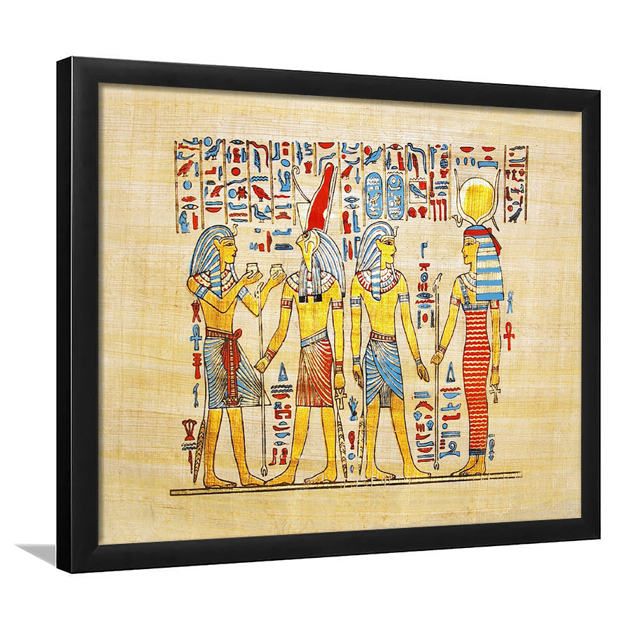 Traditional Handmade Papyrus, Ancient Egypt Canvas Art Framed Art Prints Wall Decor, Framed Picture, Large Art Prints