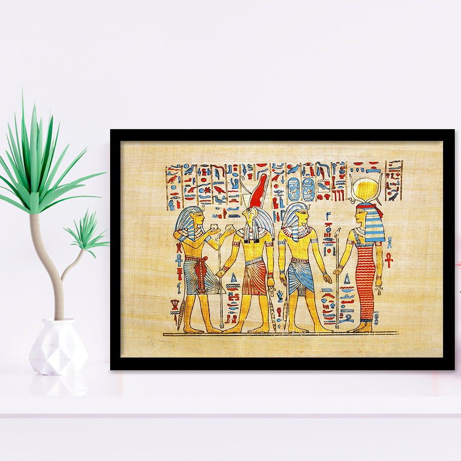Traditional Handmade Papyrus, Ancient Egypt Canvas Art Framed Art Prints Wall Decor, Framed Picture, Large Art Prints