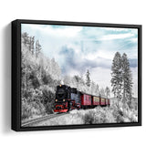 Train Large Locomotive Train Framed Canvas Prints Wall Art Home Decor - Painting Canvas, Black Frame, Framed Picture