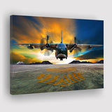 Transport Airplane Takeoff Runway Clouds Dawn Canvas Prints Wall Art Decor - Painting Canvas, Art Prints, Ready to Hang