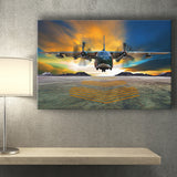 Transport Airplane Takeoff Runway Clouds Dawn Canvas Prints Wall Art Decor - Painting Canvas, Art Prints, Ready to Hang