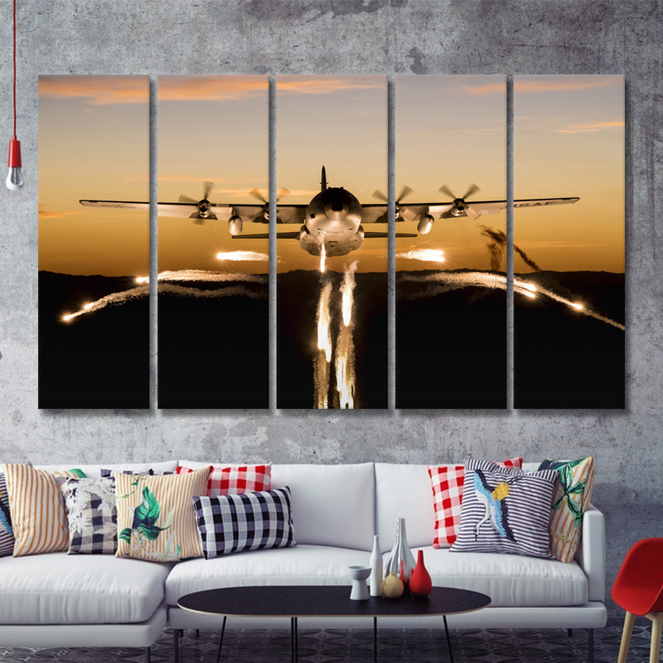 Transport Aircraft War Airplane 5 Piece B Canvas Prints Wall Art Decor - Painting Canvas, Multi Panels