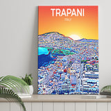Trapani Italy Art Sunset Art Print ,City Art Print, Large Canvas, Canvas Print Wall Art Home Decor
