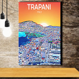 Trapani Italy Art Sunset Art Print ,City Art Print, Large Canvas, Canvas Print Wall Art Home Decor