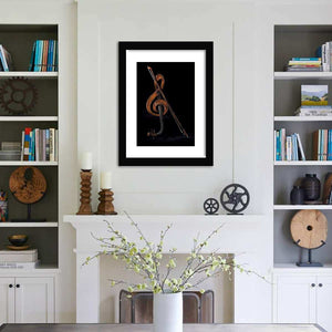 Treble clef violin-Music art, Art print, Frame art, Plexiglass cover