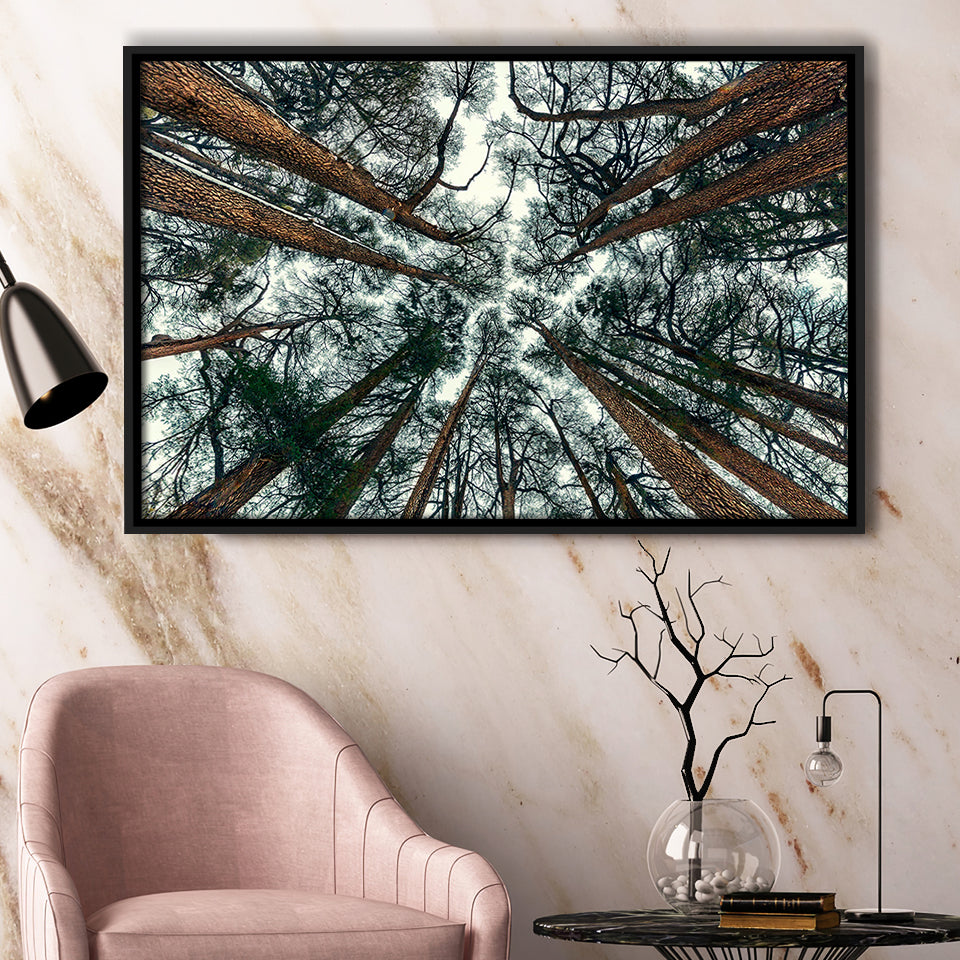 Tree Branch Abstract Tree Large Forest Framed Canvas Prints Wall Art Home Decor - Painting Canvas, Black Frame, Framed Picture