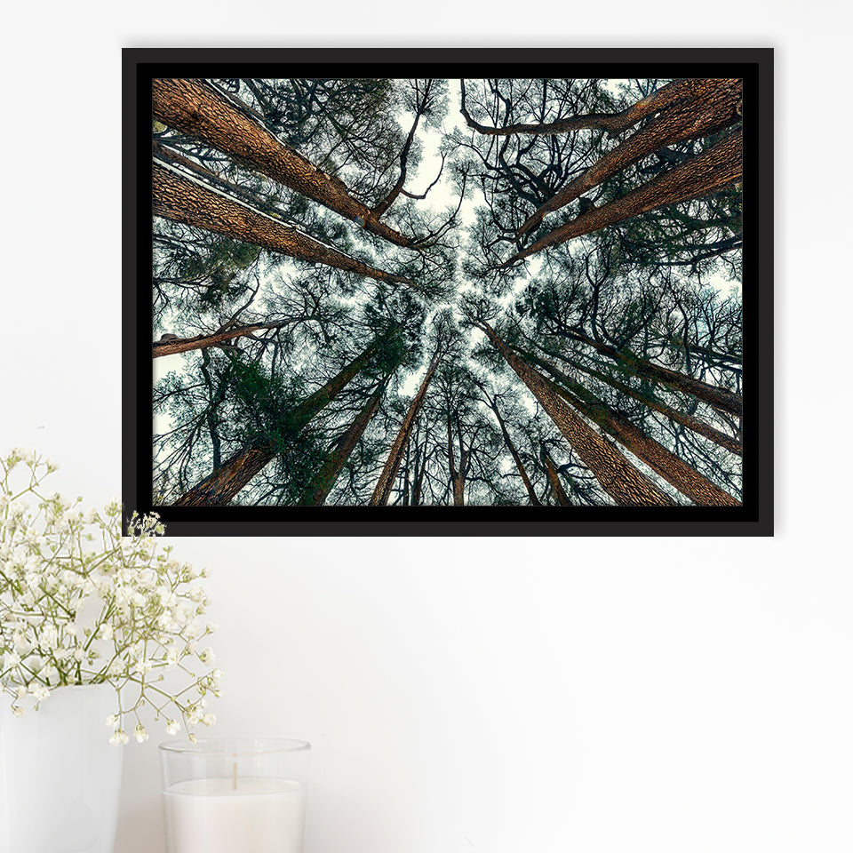 Tree Branch Abstract Tree Large Forest Framed Canvas Prints Wall Art Home Decor - Painting Canvas, Black Frame, Framed Picture