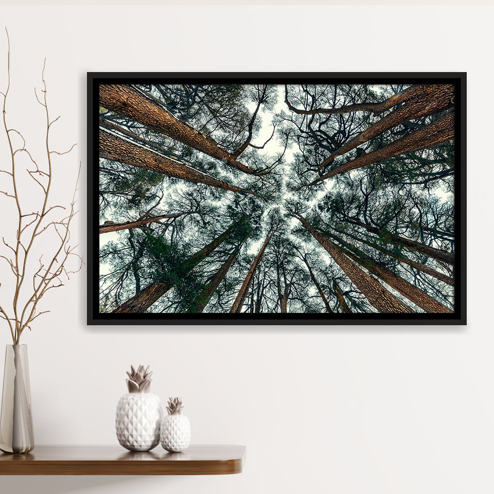 Tree Branch Abstract Tree Large Forest Framed Canvas Prints Wall Art Home Decor - Painting Canvas, Black Frame, Framed Picture