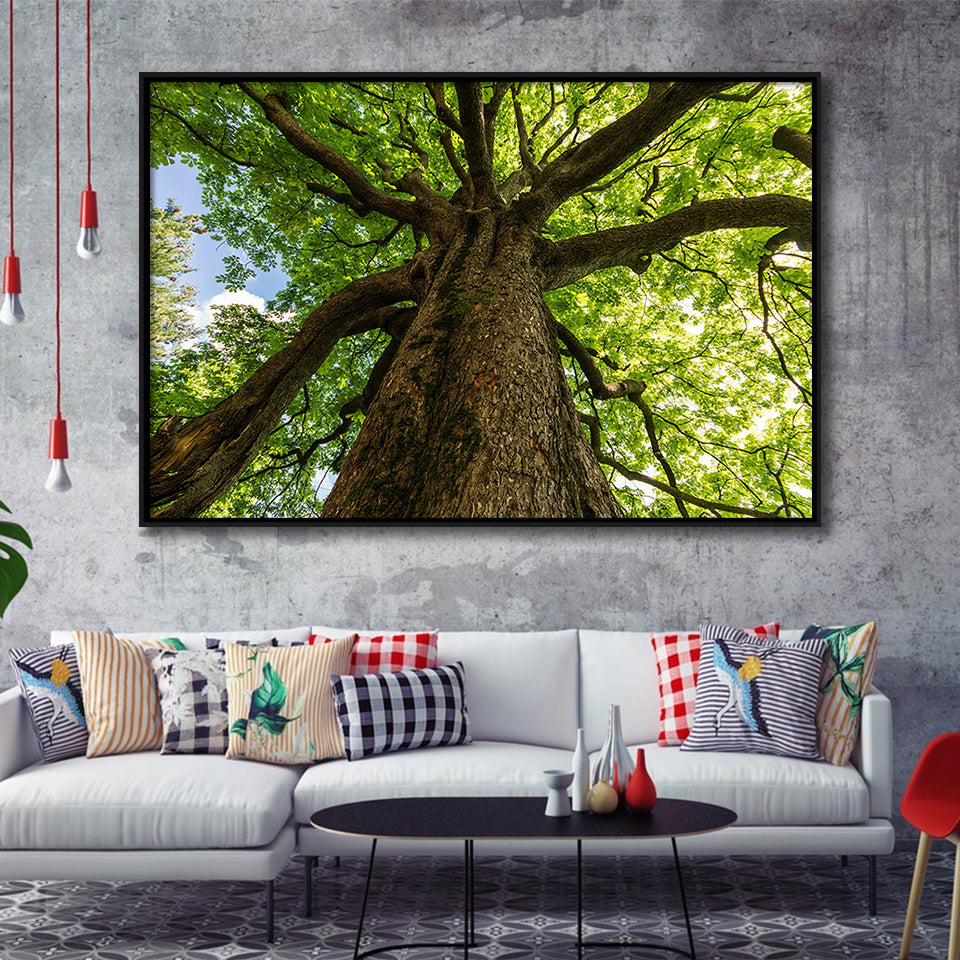 Tree Branch Tree Tree Branch Framed Canvas Prints Wall Art Home Decor - Painting Canvas, Black Frame, Framed Picture