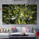 Tree Crowns 5 Piece B Canvas Prints Wall Art Decor - Painting Canvas, Multi Panels
