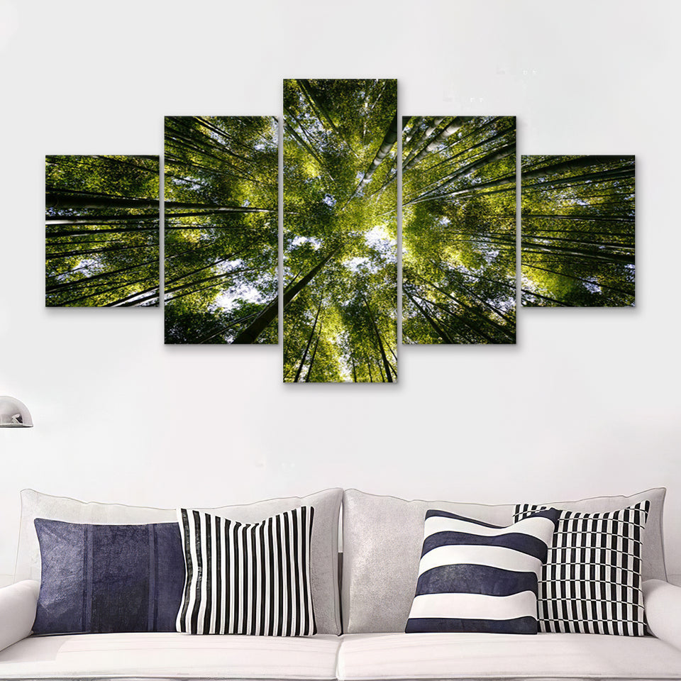 Tree Crowns 5 Piece Canvas Prints Wall Art Decor - Painting Canvas, Multi Panels