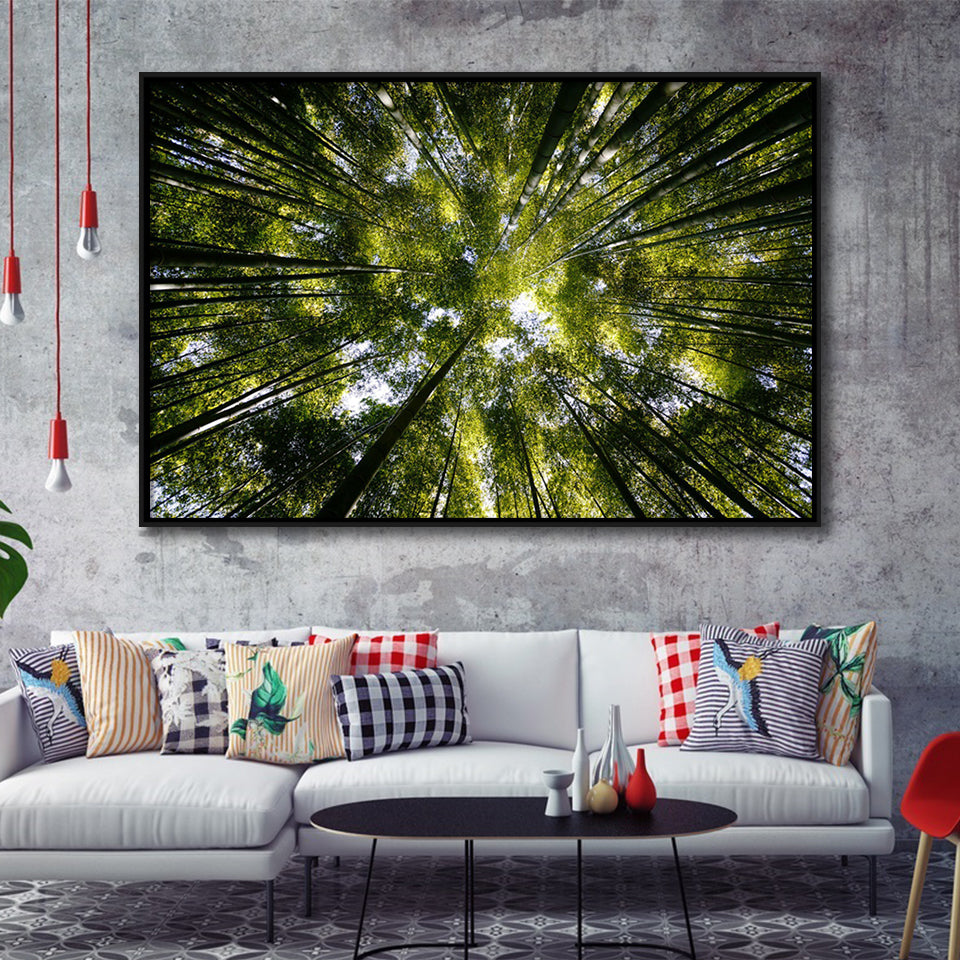 Tree Crowns Framed Canvas Prints Wall Art Decor - Paiting Canvas, Art Prints, Floating Frame