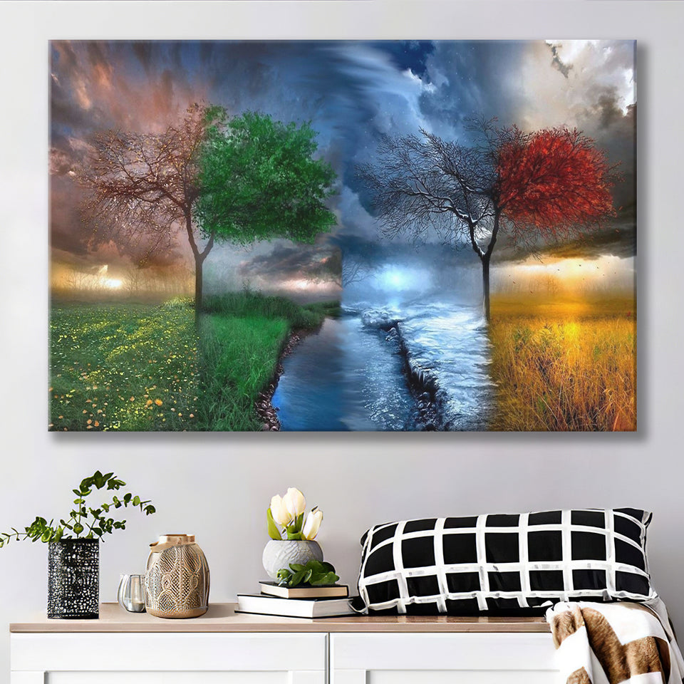 Tree Seasons Canvas Prints Wall Art - Painting Canvas, Art Prints, Wall Decor, Home Decor, Prints for Sale
