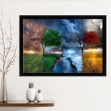 Tree Seasons Framed Canvas Prints - Painting Canvas, Art Prints,  Wall Art, Home Decor, Prints for Sale