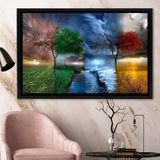 Tree Seasons Framed Canvas Prints - Painting Canvas, Art Prints,  Wall Art, Home Decor, Prints for Sale
