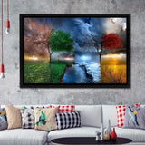 Tree Seasons Framed Canvas Prints - Painting Canvas, Art Prints,  Wall Art, Home Decor, Prints for Sale