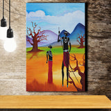 Tribal African People Dry Africa Canvas Prints Wall Art - Painting Canvas, African Art, Home Wall Decor, Painting Prints, For Sale