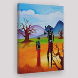 Tribal African People Dry Africa Canvas Prints Wall Art - Painting Canvas, African Art, Home Wall Decor, Painting Prints, For Sale