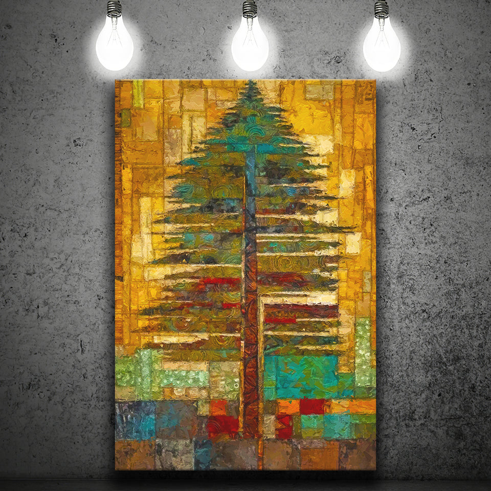 Tribal Trees In Abstract Form   Wall Decor Canvas Prints Wall Art, Home Living Room Decor, Large Canvas