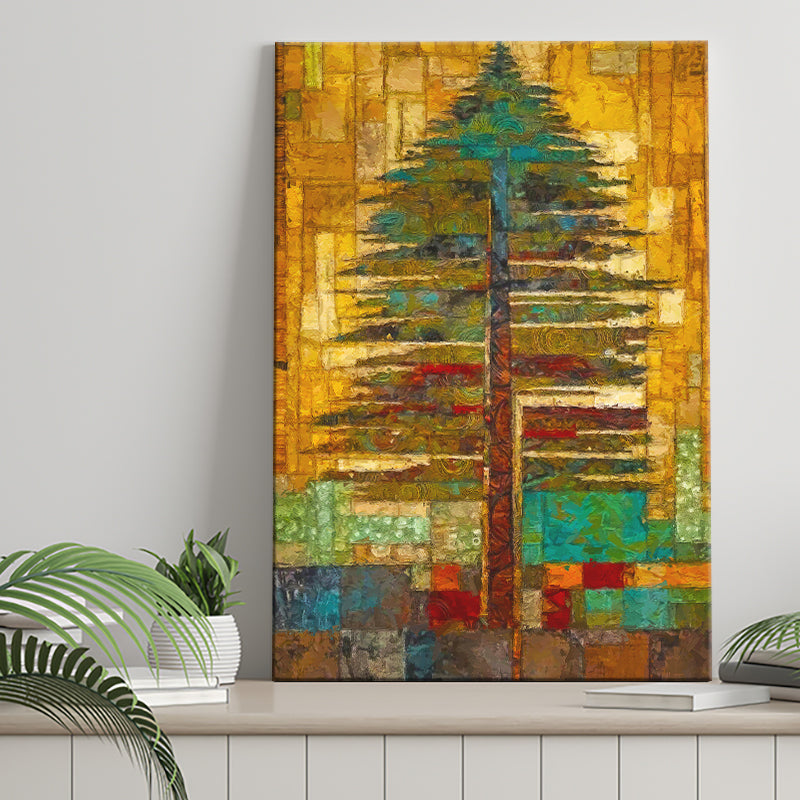 Tribal Trees In Abstract Form   Wall Decor Canvas Prints Wall Art, Home Living Room Decor, Large Canvas