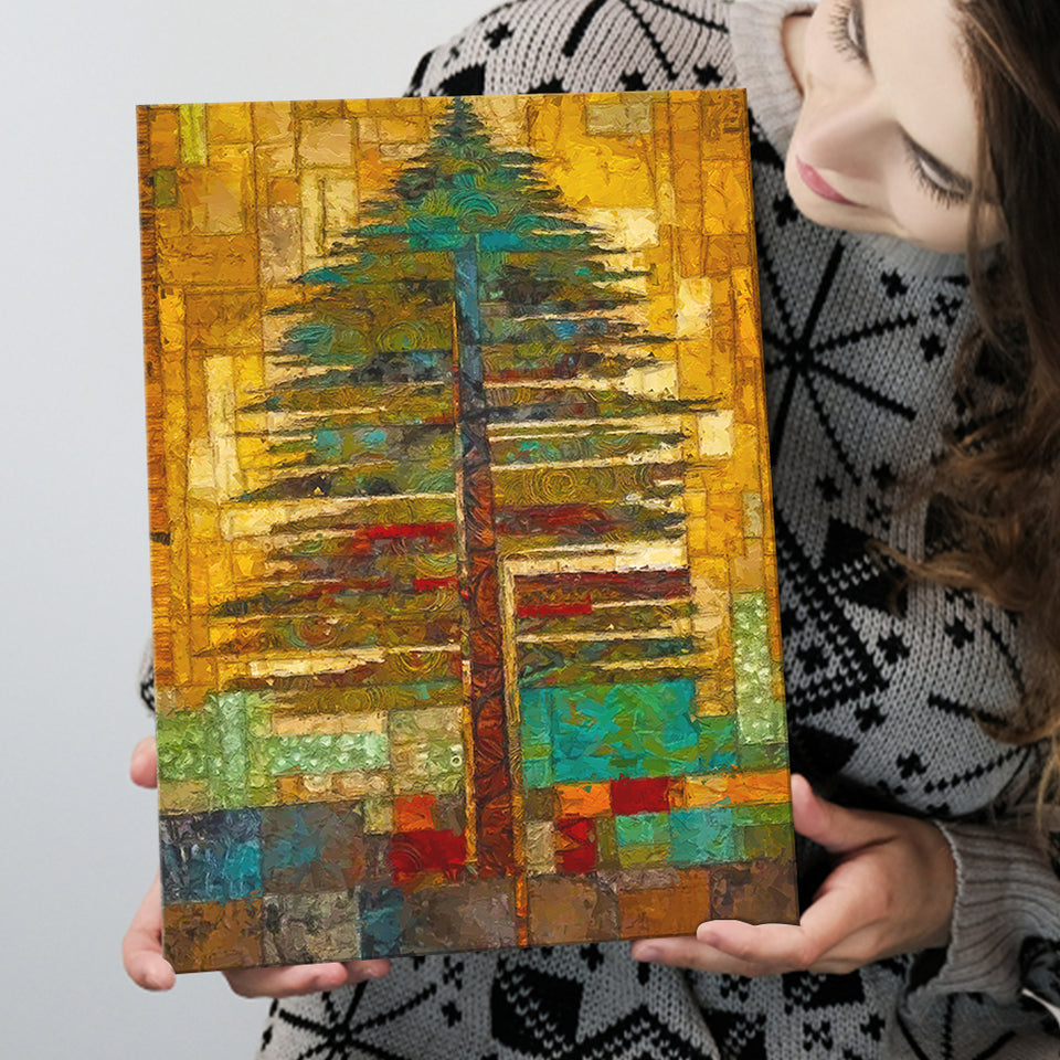 Tribal Trees In Abstract Form   Wall Decor Canvas Prints Wall Art, Home Living Room Decor, Large Canvas