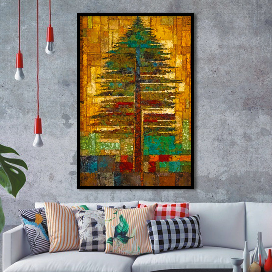 Tribal Trees In Abstract Form   Wall Decor Framed Art Prints Wall Decor, Framed Picture, Large Picture