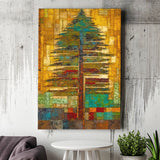 Tribal Trees In Abstract Form   Wall Decor Canvas Prints Wall Art, Home Living Room Decor, Large Canvas