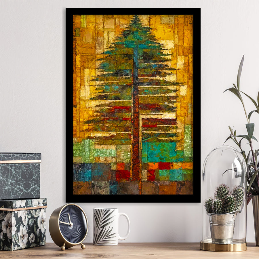 Tribal Trees In Abstract Form   Wall Decor Framed Art Prints Wall Decor, Framed Picture, Large Picture