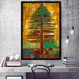 Tribal Trees In Abstract Form   Wall Decor Framed Art Prints Wall Decor, Framed Picture, Large Picture