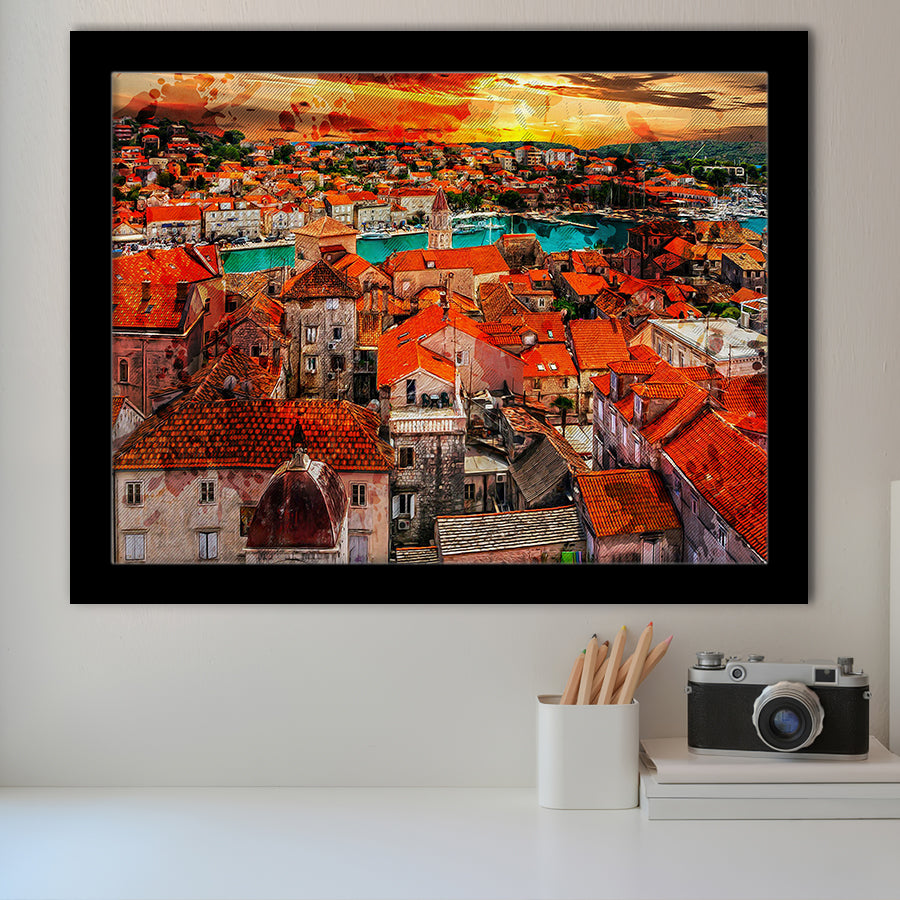 Trogir, Trogir Painting, Trogir Wall Art, Framed Art Prints Wall Art Home Decor, Ready to Hang