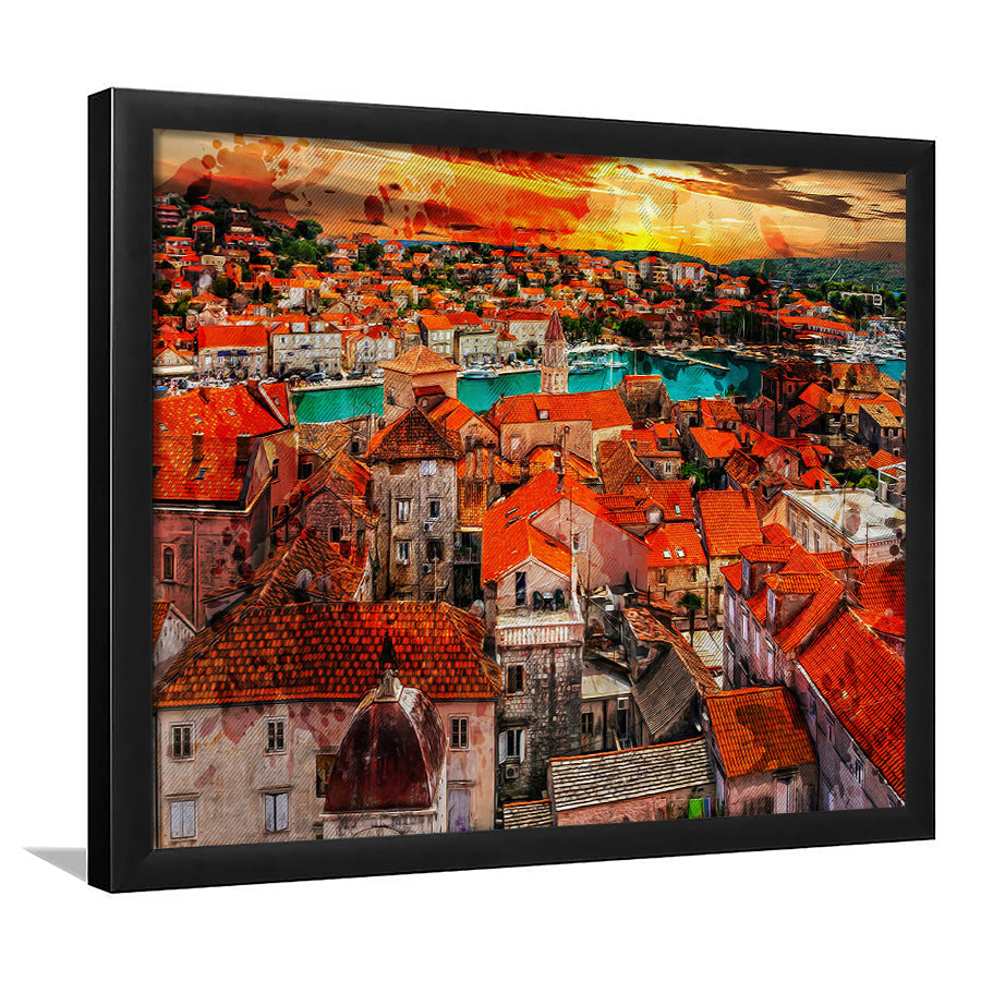 Trogir, Trogir Painting, Trogir Wall Art, Framed Art Prints Wall Art Home Decor, Ready to Hang