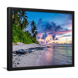 Tropical Beach, Tropical Wall Decor Framed Art Prints Wall Art Decor,Black Frame, Ready to hang