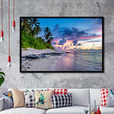 Tropical Beach, Tropical Wall Decor Framed Art Prints Wall Art Decor,Black Frame, Ready to hang