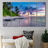 Tropical Beach, Tropical Wall Decor 5 Panels B,Large Canvas,Canvas Prints Wall Art Home Decor