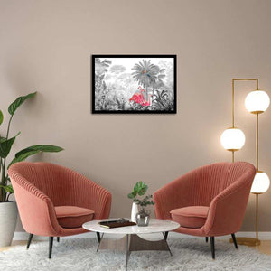 Tropical Flamingos-Forest art, Art print, Plexiglass Cover