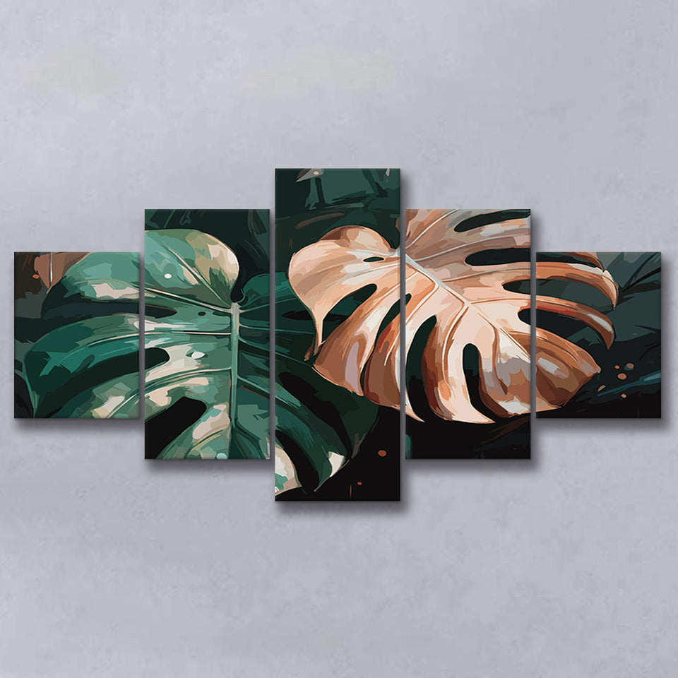 monstera wall art Tropical Monstera Leaf Wall Art, Tropical Leaf Water Color Painting, 5 –  UnixCanvas