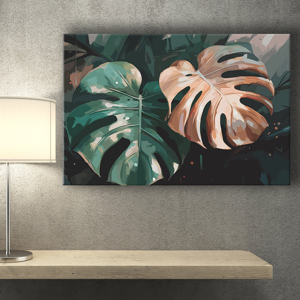 Tropical Monstera Leaf Wall Art, Tropical Leaf Water Color Painting Ca –  UnixCanvas