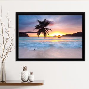 Tropical Sunset Framed Canvas Prints - Painting Canvas, Art Prints,  Wall Art, Home Decor, Prints for Sale