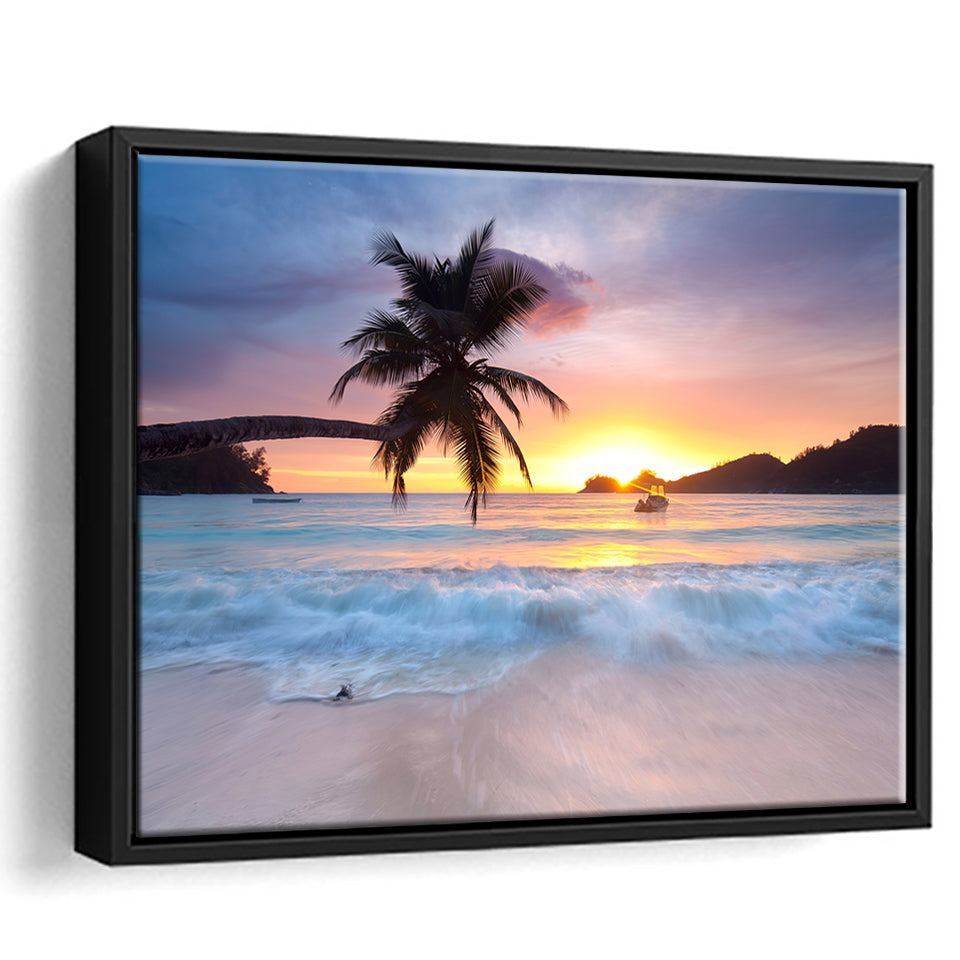 Tropical Sunset Framed Canvas Prints - Painting Canvas, Art Prints,  Wall Art, Home Decor, Prints for Sale