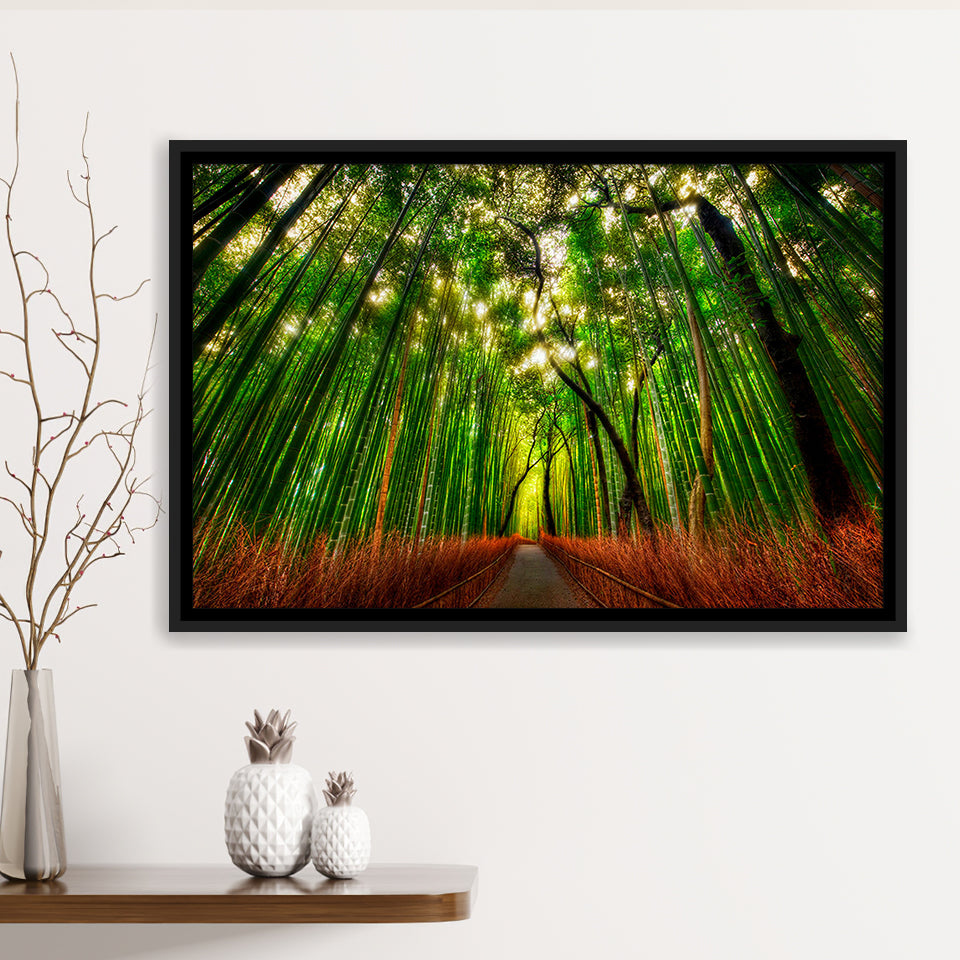 Tropical Tree Framed Canvas Prints Wall Art Decor, Framed Picture, Floating Frame