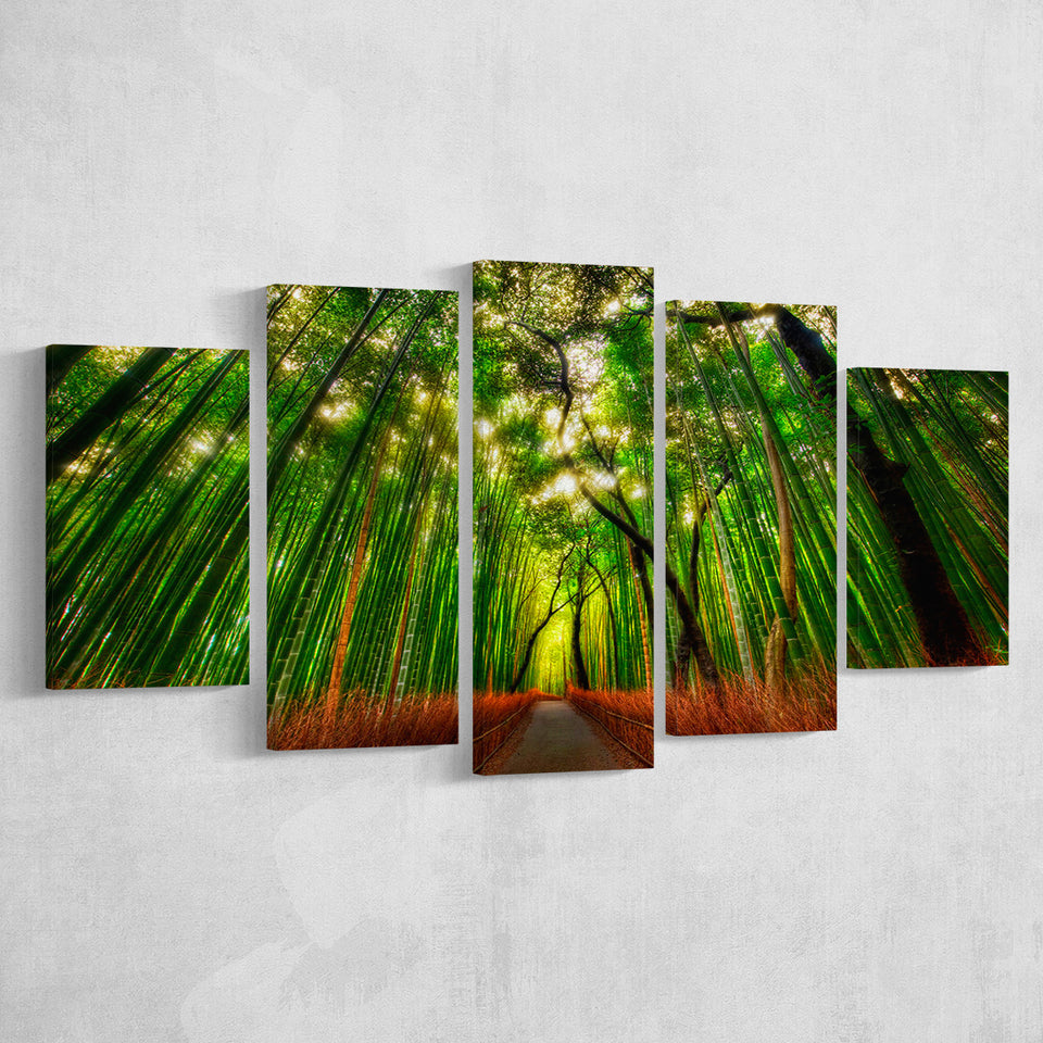 Tropical Tree 5 Piece Canvas Prints Wall Art Decor, Multi Panels, Mixed Canvas