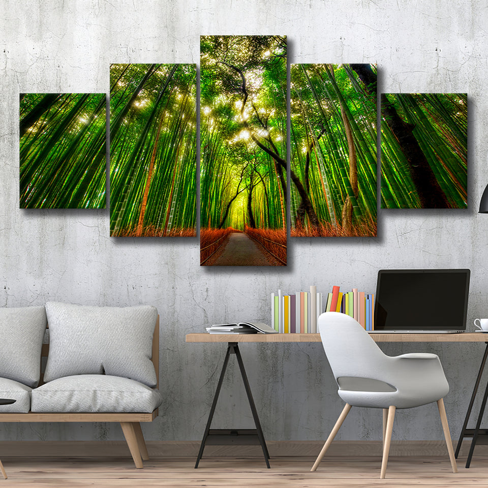 Tropical Tree 5 Piece Canvas Prints Wall Art Decor, Multi Panels, Mixed Canvas