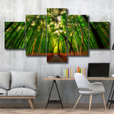 Tropical Tree 5 Piece Canvas Prints Wall Art Decor, Multi Panels, Mixed Canvas