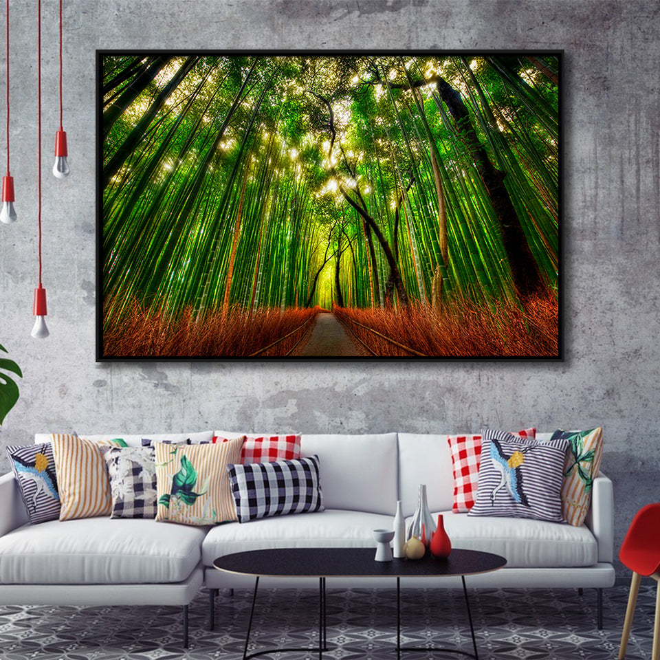 Tropical Tree Framed Canvas Prints Wall Art Decor, Framed Picture, Floating Frame