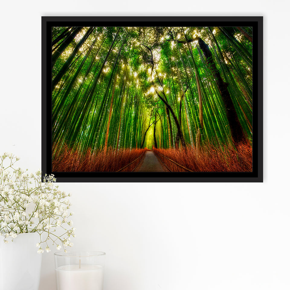 Tropical Tree Framed Canvas Prints Wall Art Decor, Framed Picture, Floating Frame