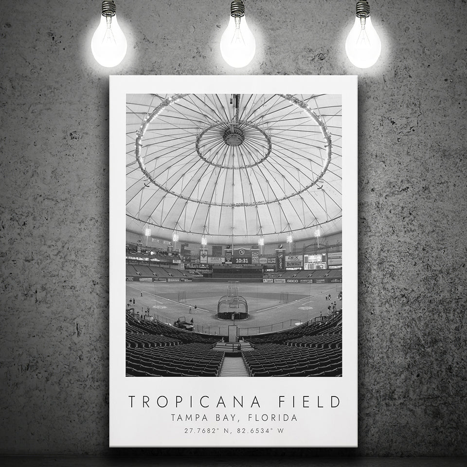 Tropicana Field Tampa Bay Rays Baseball Lovers Black And White Art Canvas Prints Wall Art Home Decor